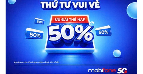 Thứ 4 Vàng Nạp thẻ liền tay nhận ngay 50 ưu đãi